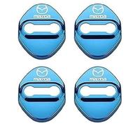 KEYLEON 4 Pcs Car Latch Protective Cover for Mazda CX-3 2016-2020, Car Stainless Steel Door Lock Cover Vehicle Door Lock Guard Stopper,Blue