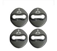 KEYLEON 4 Pcs Car Latch Protective Cover for Mitsubishi Colt 2008-2024, Car Stainless Steel Door Lock Cover Vehicle Door Lock Guard Stopper,Black