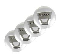 KEYLEON 4 Pcs Car Wheel Centre Hub Center Stickers Decals for Dacia Logan I Van 2007-2012 56mm, Car Hub Centre Cover Decorative Hub Caps Badge,Silver