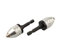 Keyless Chuck Drill Adapter Set Quick Change System, Includes 2pcs for Bits up to 6 5mm (A)