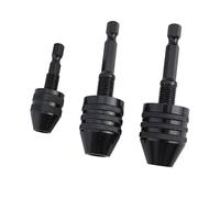 Keyless Chuck Drill Bit Adapter 3 Pack, Hex Shank 1/4 Inch for Quick Change, Compatible with 0.3-6.5 mm and 0.3-3.6 mm Drivers, Metal Construction
