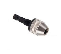 Keyless Chuck POWERTOOL 0.3-6.5mm Drill Chuck Adaptor 1/4" Hex-Shank Multi Quick Change Drill Chuck for Electric Grinder 1Pcs (Silver)