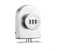 Keyless Combination Lock for Glass Double Doors, 304 Stainless Steel Construction, Adjustable Password Security with V-Shaped Interlock, Simple Installation(Silver)