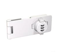 Keyless Combination Locks - 3-digit Combination Locks For Cabinet Doors - Twist-button Hasp Locks With Combination - Zinc Alloy Cabinet Door Latches For Kitchen Drawers, Cabinets, Cupboards(White)