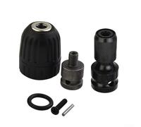 Keyless Drill Chuck 0.8-10mm Conversion Head for Power Drills - Fast Change Adapter with 1/2 Square to 1/4 Hex Socket