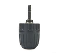 Keyless Drill Chuck 0.8-10mm with 1/4" Hex Shank Quick Change Adapter Converter for 9.3mm Axle, Metal + Plastic