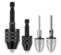 Keyless Drill Chuck 1pcs Keyless Drill Chuck 1/4, 1/8, 1/16 Inch Hex and Round Shanks Small Change Adapter(0.3-3.4mm)