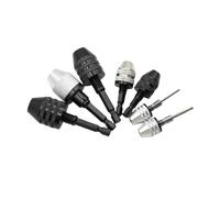 Keyless Drill Chuck 1pcs Mini Chuck Fixture Hex Shank Drill Bits Adapter Keyless Screwdriver Impact Driver Adaptor Electric Micro Motor Clamp(0.3-3.6mm White)
