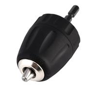 Keyless Drill Chuck 3/8-24UNF 0.8-10MM Electric Drill Bit Chuck Clip W/ 1/4'' Hex Shank Rod Adapter