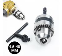 Keyless Drill Chuck 3/8 Inch 24Unf .5-10Mm with 1/4 Inch Hex Shank Adapter for Drill Machines Steel Construction Compact 85Mm Size for Home and Workshop Use