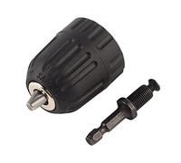 Keyless Drill Chuck, 3/824UNF 0.810MM Keyless Drill Bit Chuck Clip with 1/4'' Hex Shank Rod Adapter, Drill Chuck for Impact Driver