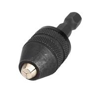 Keyless Drill Chuck Adapter, 0.3-3mm Capacity Mount Conversion Adapter with 1/4 Inch Hex Shank for Impact Driver Quick Connect