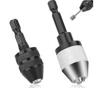 Keyless Drill Chuck Bit 2Pcs 0.3-6.5mm and 0.3-3.6mm Quick Change Converter Extension Screwdriver Adapter for Dremel 4486 Part Rotary Tools