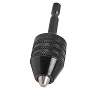 Keyless Drill Chuck Impact Driver Bit Adapter Converter 3 Jaws 1/4in Hex Shank 0.6-8mm Black Professional Accessories