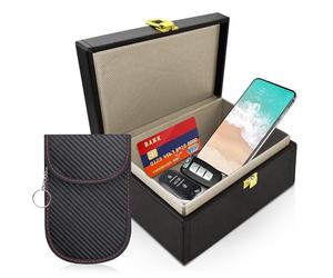 Keyless Entry Car Key Faraday Box for Car Keys with 1 Pack Faraday Pouch for Car Keys Car Key Signal Blocker Box Rfid Anti-Theft Signal Blocking Cages, Keyless Entry Car Key Safe Protector