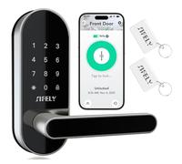 Keyless Entry Keypad Electronic Door Lock: Sifely Digital Smart Lock with Code, Electric Deadbolt Door Knob/Handle for Front, Interior, Exterior & Bedroom Doors (Silver, App Control, No Fingerprint)