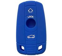 Keyless Entry Protector Remote Silicone Skin Key Fob Cover Case for BMW 1 3 5 Series BMW X5 BMW X6 BMW Z4 E90 Key Fob (Black Blue)