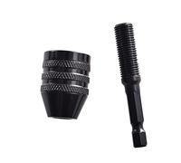 Keyless Hand Drill Chuck, Drill Chuck 0.3-6.5mm Self-Tighten Electric Drill Bits Collet Fixture Tools; Hex Shank Quick Change Converter(0.3 3.6mm Black)