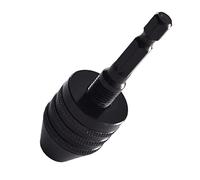 Keyless Hand Drill Chuck, Drill Chuck 0.3-6.5mm Self-Tighten Electric Drill Bits Collet Fixture Tools; Hex Shank Quick Change Converter(0.6 8mm Black)