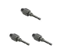 Keyless Hand Drill Chuck, Of 0.3-6.5mm 3-Jaw 1/4" Hex Handle Drill Chuck Quick Change Bit(3 Set of (Black))