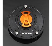 Keyless Motorcycle Fuel Gas Tank cap Cover/Fit For Honda VTR1000F Firestorm SuperHawk 1997-2017, VTR1000 SP-2 2000-2017 Motorcycle Gas Cap Gas Fuel Tank(Orange with logo)