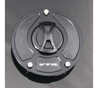 Keyless Motorcycle Fuel Gas Tank cap Cover/Fit For Honda VTR1000F Firestorm SuperHawk 1997-2017, VTR1000 SP-2 2000-2017 Motorcycle Gas Cap Gas Fuel Tank(Black with logo)