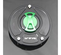 Keyless Motorcycle Fuel Gas Tank cap Cover/Fit For Honda VTR1000F Firestorm SuperHawk 1997-2017, VTR1000 SP-2 2000-2017 Motorcycle Gas Cap Gas Fuel Tank(Green with logo)