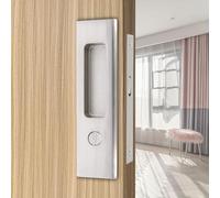 Keyless Sliding Door Handle Lock Set - 160mm Invisible Design Silver Finish Secure Home Entry Solution for Modern Interiors