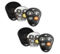 KeylessOption Keyless Entry Remote Control Starter Car Key Fob Case Shell Outer Cover Button Pads For Viper Automate Alarms (Pack of 2)