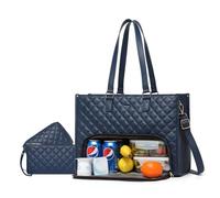 Keyli 3PCS Sets Lunch Tote bag for Women,15.6 Inch Laptop Work Bag with Insulated Lunch Box Compartment，Large Capacity Quilted Casual Computer Handbag for Office Business Work Nurse Teacher Travel