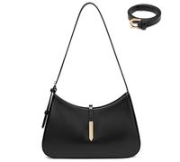 Keyli Fashion Shoulder Bag for Women Vegan Leather Adjustable Handbags Hobo Bags Purses with Long Strap, A-black