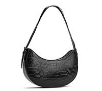 Keyli Shoulder Bag for Women Trendy Small Clutch Purse Zipper Closure Tote Shoulder Handbags with Adjustable Straps, A_black