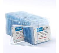 KEYLION 100 Pack Horizontal Nametag Name Badge Holders, Heavy Duty Clear Plastic PVC Sleeve Pouch with Waterproof Type Resealable Zip