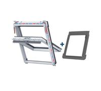 Keylite White Pvc Centre Pivot 660X1180 Hi-Therm + Slate Flashing