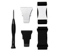 Keymarx Accessories Kit for Ridge Wallet, Replacement Money Clip (Black, Silver) & Cash Strap (Black, Silver) with Torx Screwdriver & Screws - Minimalist Metal Wallet Refurbishment Kit