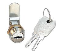 KeyMet Cabinet Lock, Set of 2 with 2 Keys, 20 mm, ISO 9001, For Doors up to 14 mm Thick, Lever Length 37 mm, Removable Key, 180 Degree Rotation, 74 g