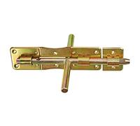 KeyMet Door Bolt Gate Bolt Lock Both Sides (200/14 G) Black Powder Coated Metal 100% Black