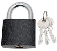 KeyMet Padlock, Cast Iron, Black, 30 - Key Lock, 5 mm Shackle Thickness, Powder Coated Finish