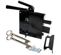 KeyMet Surface-Mount Door Lock, Black, Lacquered, Right/Left, Extra Keys