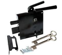 KeyMet Surface-Mount Door Lock, Black, Lacquered, Right/Left, Extra Keys