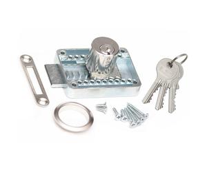 keymet Thumbturn Mortise Lock Bolt Latch Cylindrical Lock, Nickel Plated, 22 mm