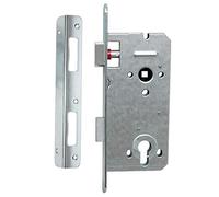 KeyMet ZW 100 Mortice Door Lock, 1 x Round Cuff, 90/50 Left/Right Inlet Lock for Cylinder, Indoor and Outdoor Use, High Durability - 50,000 Cycles