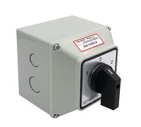 Keymoo 125A Rotary Changeover Switch with Master Switch Exterior Box, 660V 3 Position 2 Phase 8 Terminals, Universal Selector Switch Enclosure Box IP65 125/D202.2D
