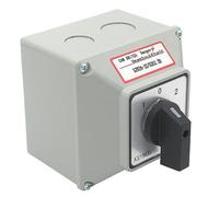 KEYMOO 32A Rotary Changeover Switch with Box, 660V 3 Position 2 Phase 8 Terminals, Universal Selector Switch with Yellow Fork Terminals IP65 CE 26-32/D202.2D