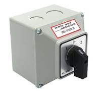 KEYMOO 40A Rotary Changeover Switch with BOX, 660V 3 Position 2 Phase 8 Terminals, 2-Way 2NO 2NC Universal Selector Switch with Yellow Fork Terminals IP65 CE 26-40/D202.2D