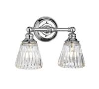 Keynes 2 Light Wall Light Polished Chrome IP44 Netlighting Grey One Size