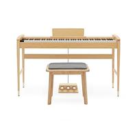 Keynote Contemporary Digital Stage Piano Keyboard with 88 Weighted Keys and Bluetooth, Light Oak