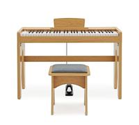 Keynote Junior Digital Piano & Stool by Gear4music Light Oak