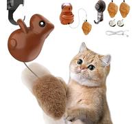 KeyoGoS Jumping Squirrel Cat Toy, Rechargeable Hanging Squirrel Cat Toy, Toy with Bell and Hook with Bell and Hook, Interactive Toys for Indoor (1Pcs)
