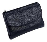 KeyoGoS Unisex Pebble Leather Wallet Full Grain Leather Wallet with Blocking, Zipper Coin Pocket & Multiple Card Slots, Unisex Pebble Real Leather Wallet Bifold Purse (Black)